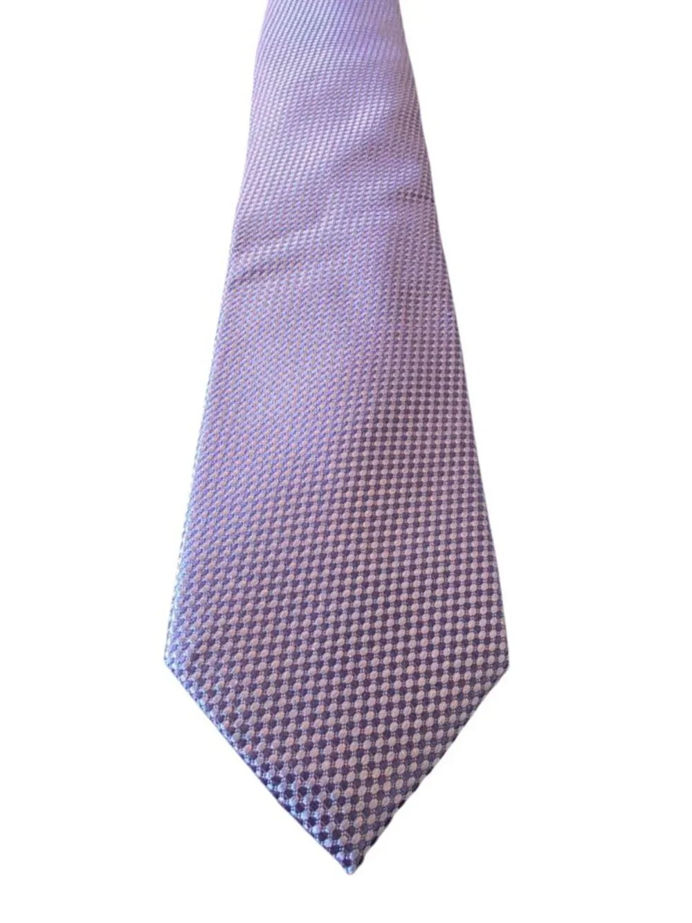 Tattersall London 100% Silk Tie Lavender Purple Geometric Woven Handmade